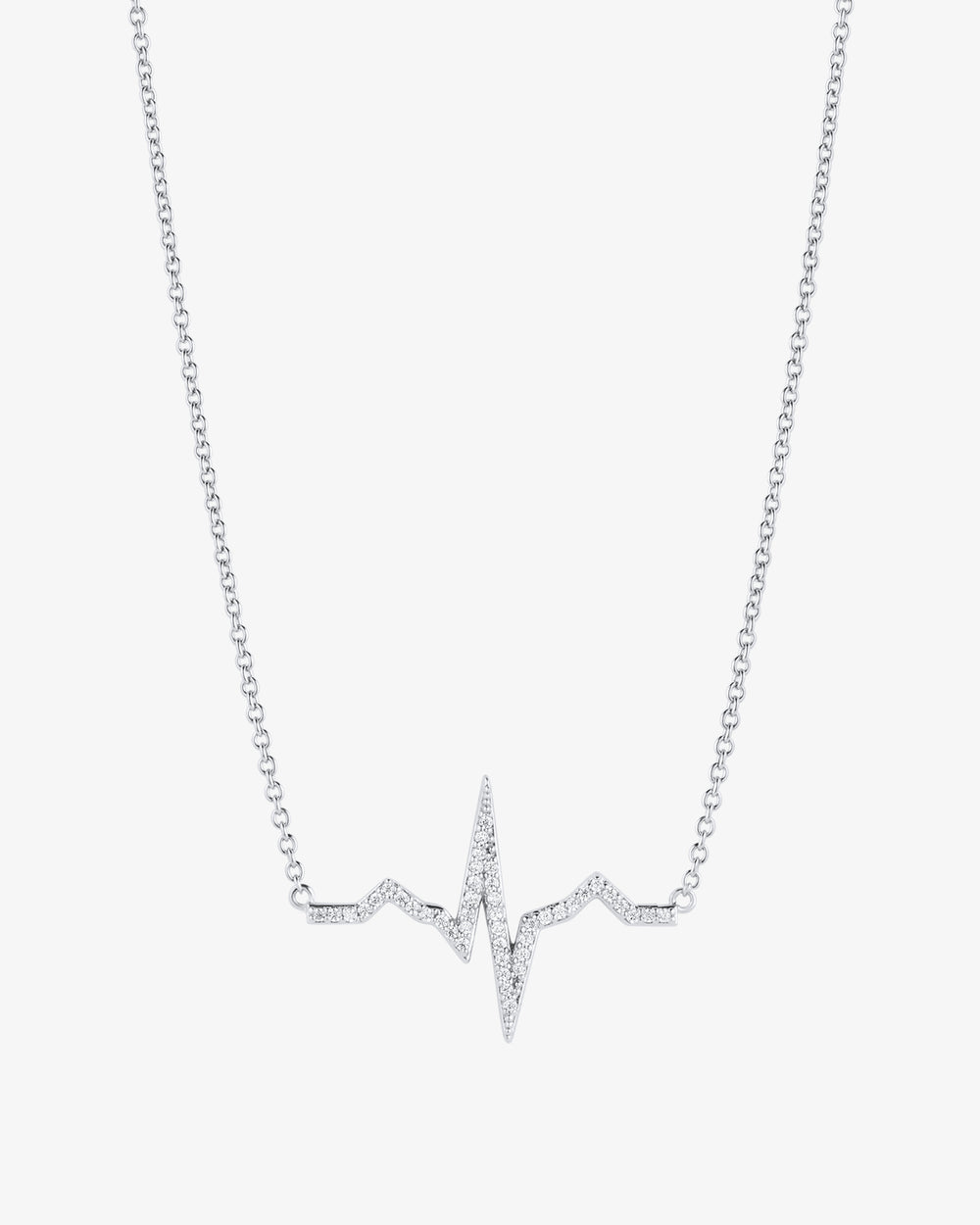 Pavé Heartbeat EKG Necklace